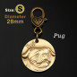 Deeply  Pet Tags Custom Engraved  ID Tag 3D dog head image brass dog tag Name ID