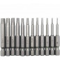 12 Pcs 50mm 1/4 Inch Hex Shank T5-T40 Torx Head Screw Driver Bits Set Kit Tools