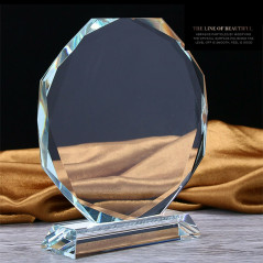 Personalized Crystal Award Trophy, Custom Plaque, Crystal With Engraving