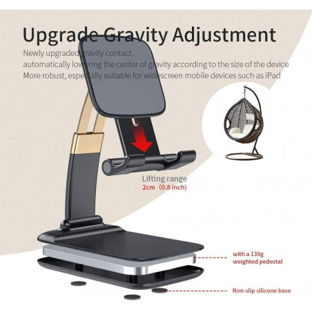 Adjustable Mobile Phone Holder for Desk Compatible with iPhone/iPad