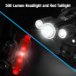 USB Rechargeable LED Bicycle Headlight Bike 3 Head Light Front Lamp Set Cycling