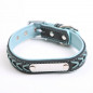 Personalized Dog Collar Braided Leather Padded Name ID Tag Engraved Free XS-XL