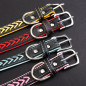Personalized Dog Collar Braided Leather Padded Name ID Tag Engraved Free XS-XL