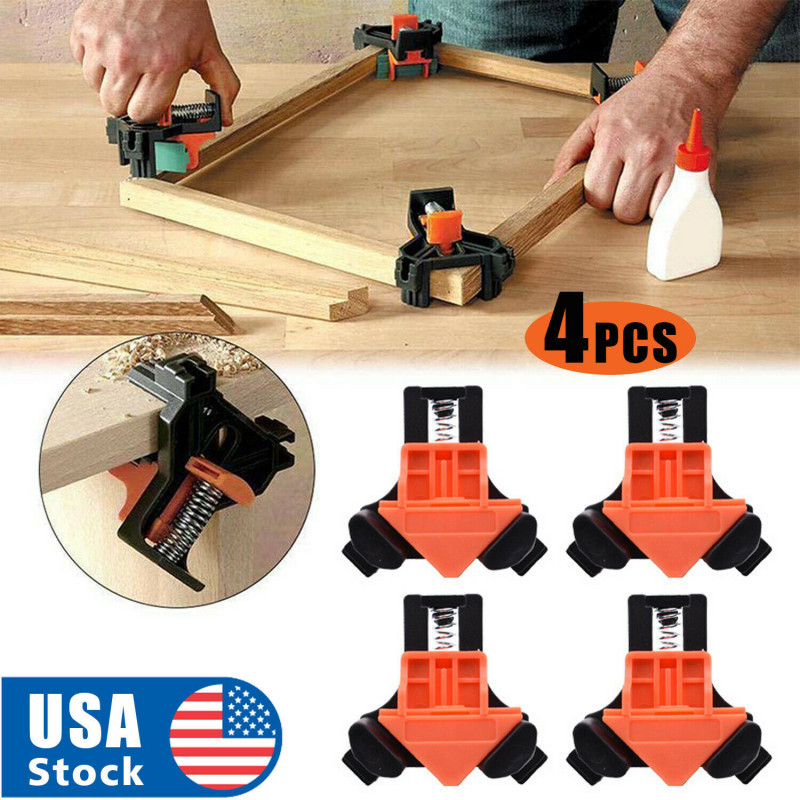 4Pcs/Set 90 Degree Right Angle Clip Clamps Corner Holders Woodworking Hand Tools