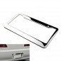 2PCS SLIM CHROME STAINLESS STEEL LICENSE PLATE FRAME SCREW CAP /SLIM 4 HOLE