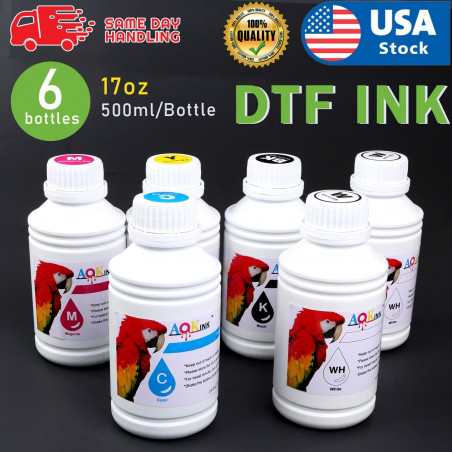 US AOK INK 500mlx6 Professional DTF Direct to film Ink for DTF Printers CMYK WH