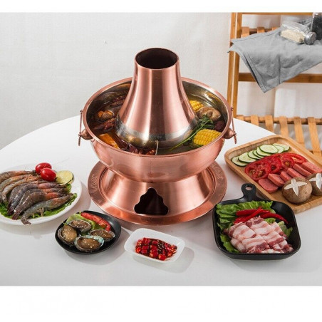 Stainless Steel Charcoal Chinese Copper Hot Pot Old Beijing Cookware Camping HOT