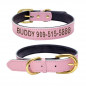 Custom Personalized Dog Collar Soft Leather ID Collar Names PET Cat collar