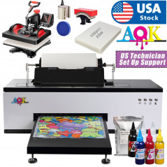 A3+ L1800 DTF Printer Direct to Film Printer w/ Roller Feeder+Heat Press Machine