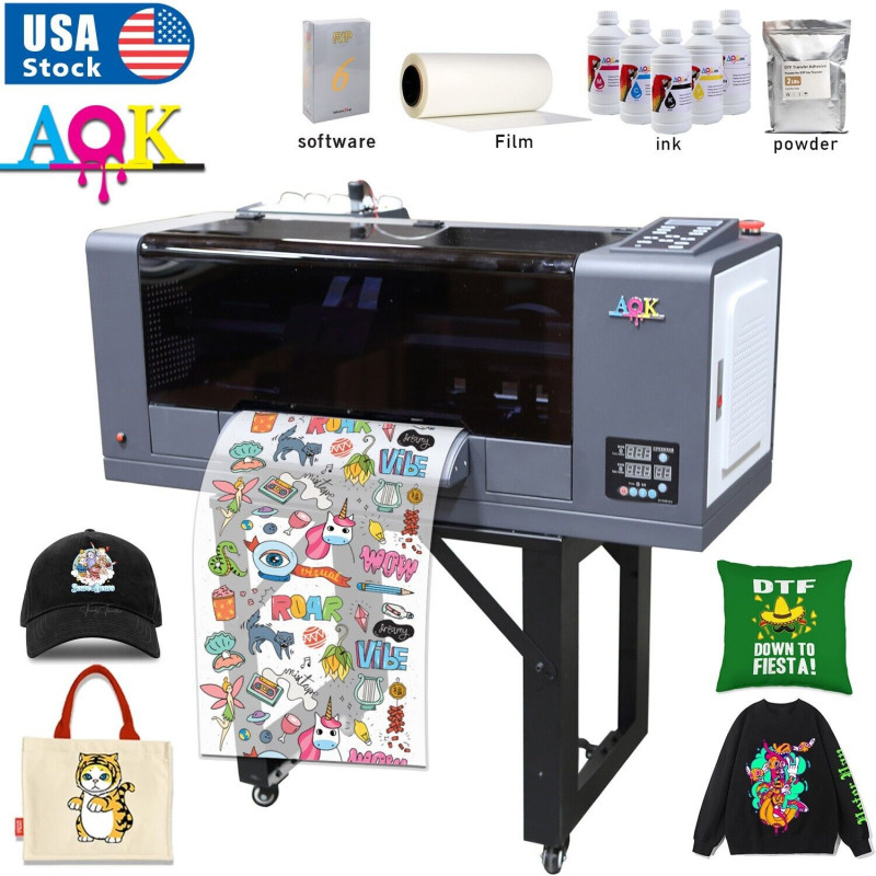 AOK A3 DTF Printer Direct to Film Printer wit 2 Epson XP-600 Printheads+software