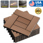 11PCS 12x12'' Patio Deck Tiles Interlocking Wooden Snap Flooring Tiles Outdoor D