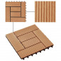 11PCS 12x12'' Patio Deck Tiles Interlocking Wooden Snap Flooring Tiles Outdoor D