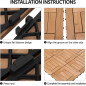 11PCS 12x12'' Patio Deck Tiles Interlocking Wooden Snap Flooring Tiles Outdoor D