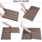 11PCS 12x12'' Patio Deck Tiles Interlocking Wooden Snap Flooring Tiles Outdoor D