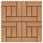 11PCS 12x12'' Patio Deck Tiles Interlocking Wooden Snap Flooring Tiles Outdoor D