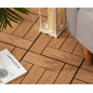 11PCS 12x12'' Patio Deck Tiles Interlocking Wooden Snap Flooring Tiles Outdoor C