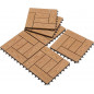 11PCS 12x12'' Patio Deck Tiles Interlocking Wooden Snap Flooring Tiles Outdoor C