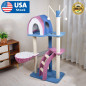 55" Cat Activity Tree Cat Scratching Post Tower Condo Furniture Kitty Play House