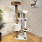 57" Cat Tree Scratching Condo Kitten Activity Tower Playhouse W/ Cave & Ladders