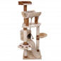 57" Cat Tree Scratching Condo Kitten Activity Tower Playhouse W/ Cave & Ladders