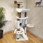 57" Cat Tree Scratching Condo Kitten Activity Tower Playhouse W/ Cave & Ladders