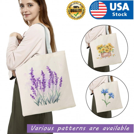 various pattern Women Large Canvas Shoulder Tote Bag Daily School Work Handbag