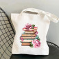 Library Bag A Stack Of Books Canvas Tote Bags, Gifts For Reader, Teacher BAG