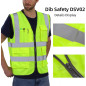 NEW Safety Vest High Visibility Reflective Stripes Orange & Green work vest