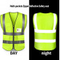 NEW Safety Vest High Visibility Reflective Stripes Orange & Green work vest