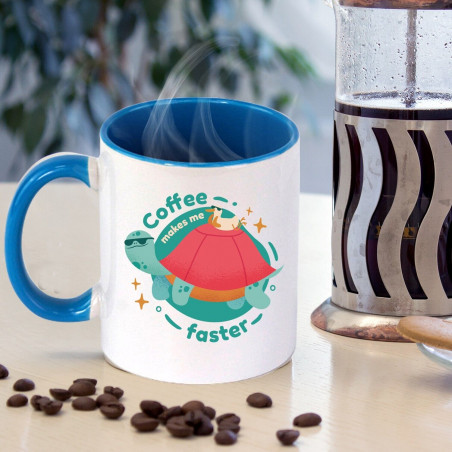 coffee makes me faster, Funny Mugs, Friend Gifts, Colleague Mug Birthday Gift