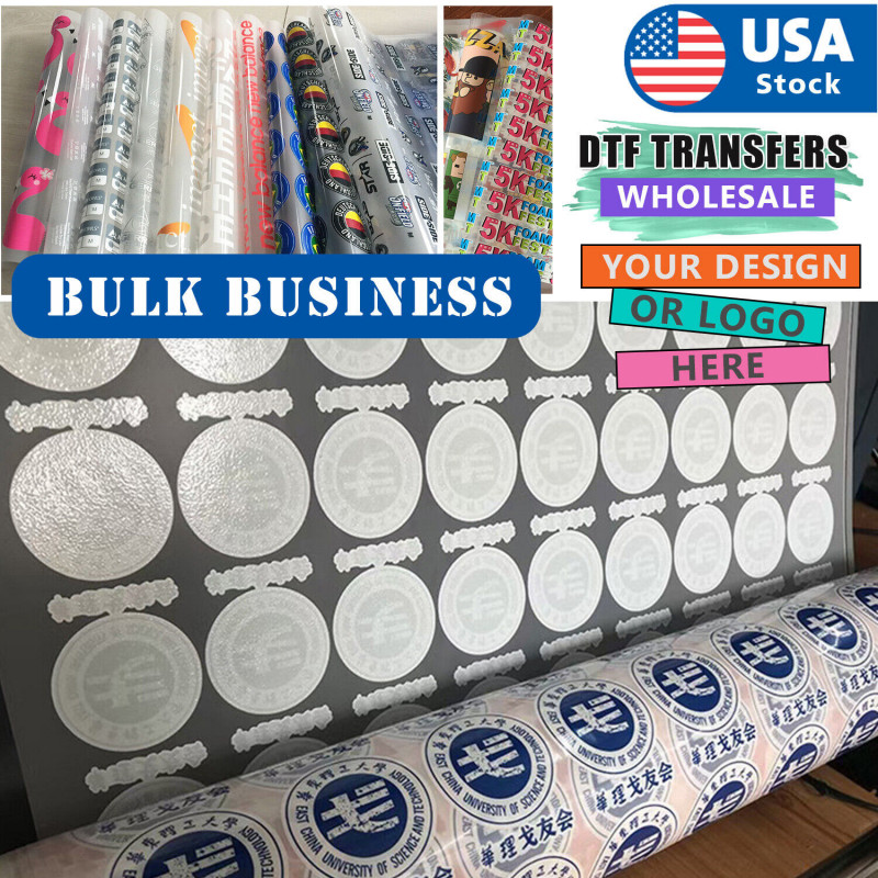 DTF Business LOGO Wholesale Full Color Custom DTF Transfer Heat Press Ready Film