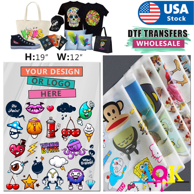 AOK DTF Heat Transfers  Custom Transfer Full Color  Direct to Film T-Shirt Print