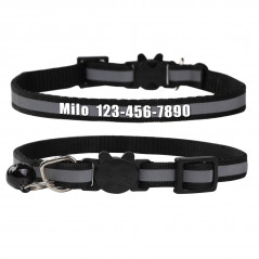 New Nylon Reflective Personalized Kitten Cat Collar with Bell Name Numbe cat tag