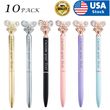 10 pcs Butterfly Custom bright office pens Personalized pens wedding gift