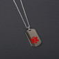Medical Alert Necklace Free Custom Personalized Gift Polished Stainless Steel ID