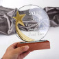 Engraved Trophy - Crystal Disc - Star - Comes in Gift Box - Award for Employees