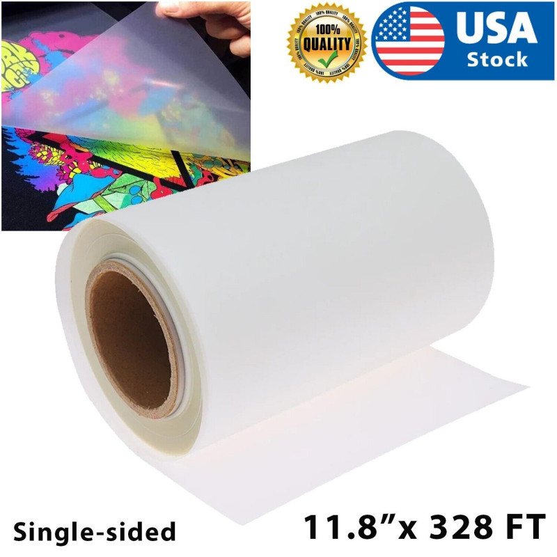 Stock 11.8" x 328' DTF Transfer Film Premium Roll Single Sided Cold Peel