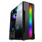 Black 5fans+ PC Case ATX M-ATX Mid-Tower Gaming Computer Case Tempered Glass