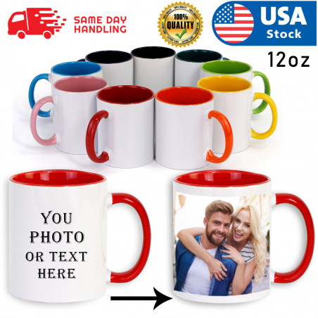 Personalized Coffee mug Custom Photo Text Logo Name Printed Ceramic 11oz mug cup