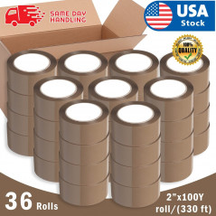 Brown 36 ROLLS 2INCH x 100 Yards (328 ft) Carton Sealing Packing Package Tape US