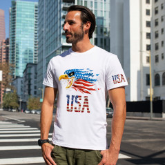 Eagle Flag Men 100%Cotton T Shirt Patriotic American Tee XS-5XL 8colors