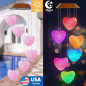 LED Love Heart Wind Chime Lights Solar Powered Color-Changing Outdoor Decor