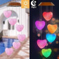 LED Love Heart Wind Chime Lights Solar Powered Color-Changing Outdoor Decor