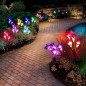 4 PACK Solar Lily Flower Lights Outdoor Garden Stake LED Landscape Decor Lamp US
