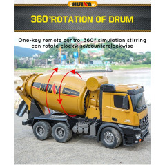 HUINA 1/14 10CH 2.4G Remote Control HUINA 574 RC Concrete Mixer Truck Model