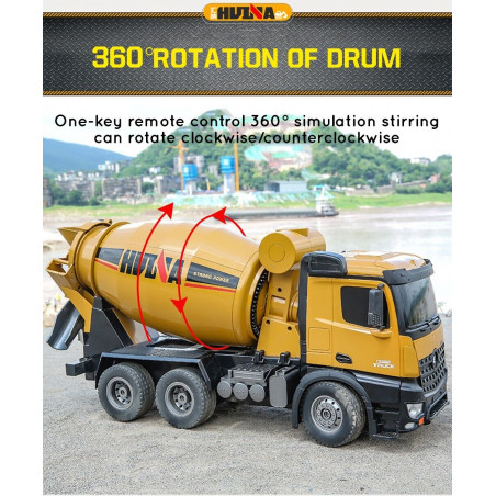 HUINA 1/14 10CH 2.4G Remote Control HUINA 574 RC Concrete Mixer Truck Model