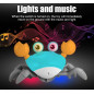 Electric Music Crawling Crab Baby Toy LED Light Kids Interactive Toys Gifts