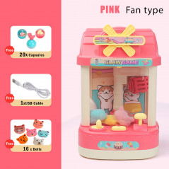 NEW CLAW MACHINE Magical Mini Kids Toys 16 Dolls 20 Capsules USB Cable