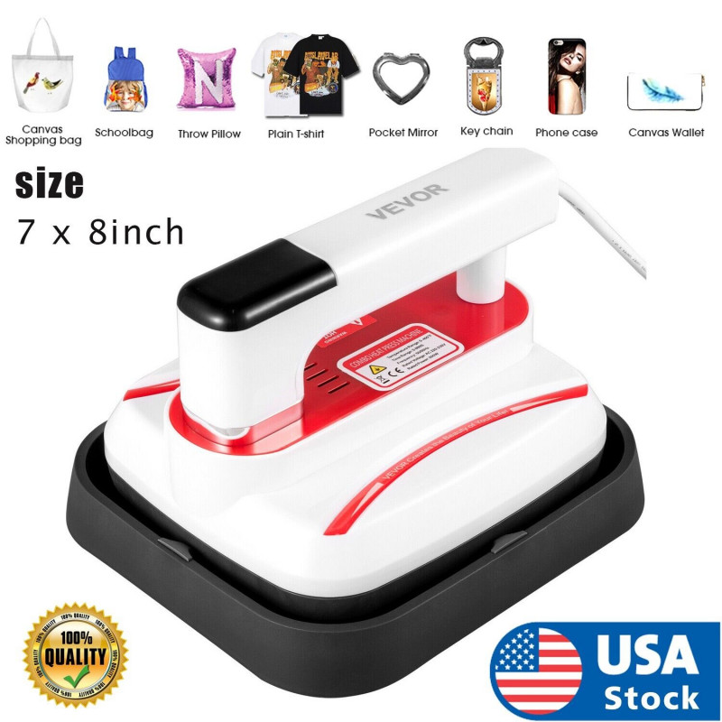 Heat Press 7" x 8" Portable Red Easy Transfer for T Shirt Touch Screen DIY