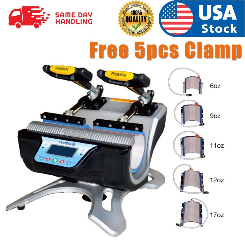 5in1 Mug Heat Press Machine Double Station Sublimation Transfer Machine DTF